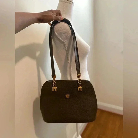 BALMAIN Vintage Leather Hunter Green Purse - Picture 15 of 15